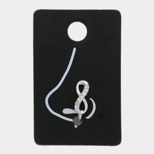 Silver Infinity Nose Ring Clip Cuff Jewelry Rhinestone Crystal Accessories